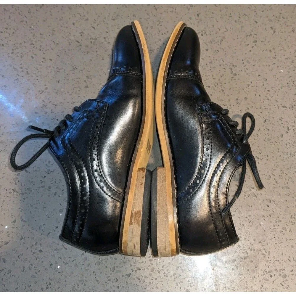 Stacy Adams Dickinson Boys Black Cap Toe Dress Shoes Size 11M